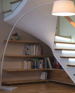 Beliani Lampada da pavimento BENUE Metallo Bianco