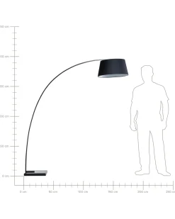 Sale Beliani Lampada da pavimento BENUE Metallo Nero Bianco Nero