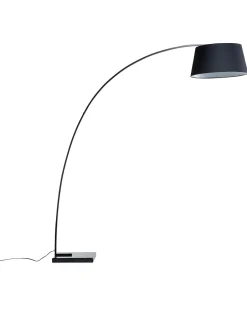 Sale Beliani Lampada da pavimento BENUE Metallo Nero Bianco Nero
