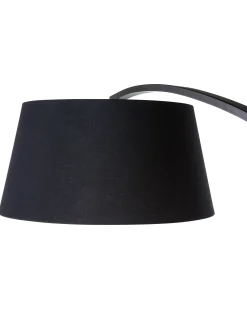 Sale Beliani Lampada da pavimento BENUE Metallo Nero Bianco Nero