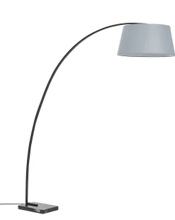 Best Beliani Lampada da pavimento BENUE Metallo Grigio Bianco Grigio Nero