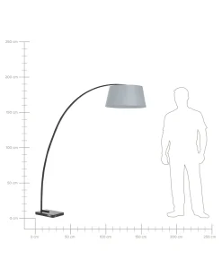 Best Beliani Lampada da pavimento BENUE Metallo Grigio Bianco Grigio Nero