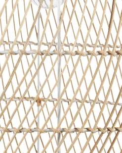 New Beliani Lampada da pavimento BERNICA Rattan Naturale Marrone Nero