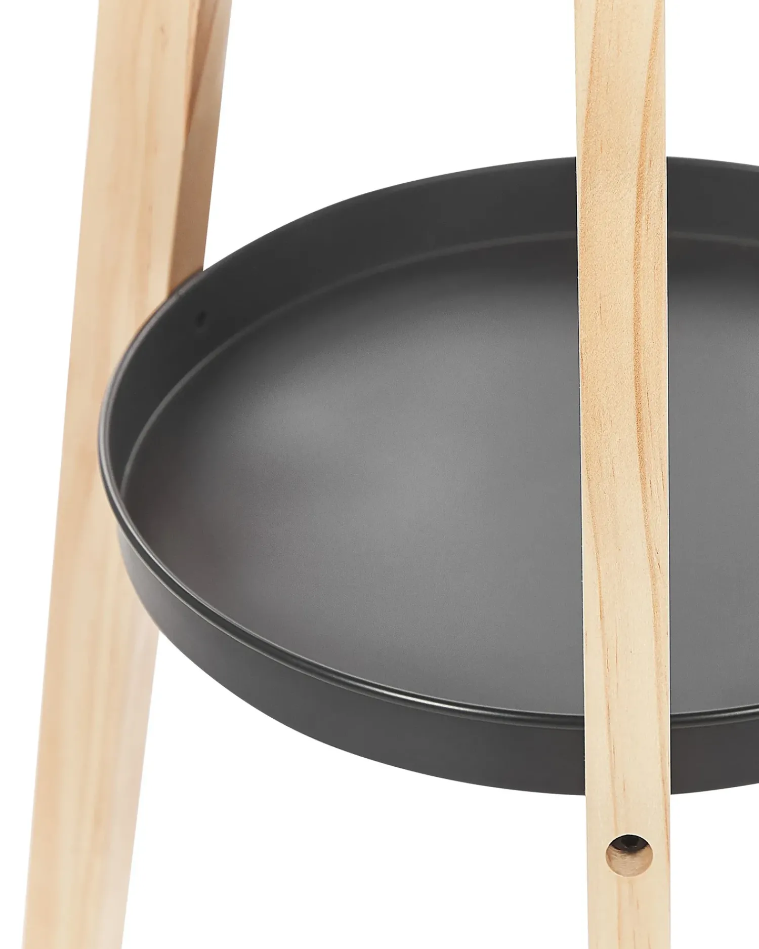 New Beliani Lampada da pavimento BLUFF Legno di pino Bianco Bianco Marrone Nero