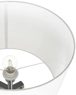 New Beliani Lampada da pavimento BLUFF Legno di pino Bianco Bianco Marrone Nero