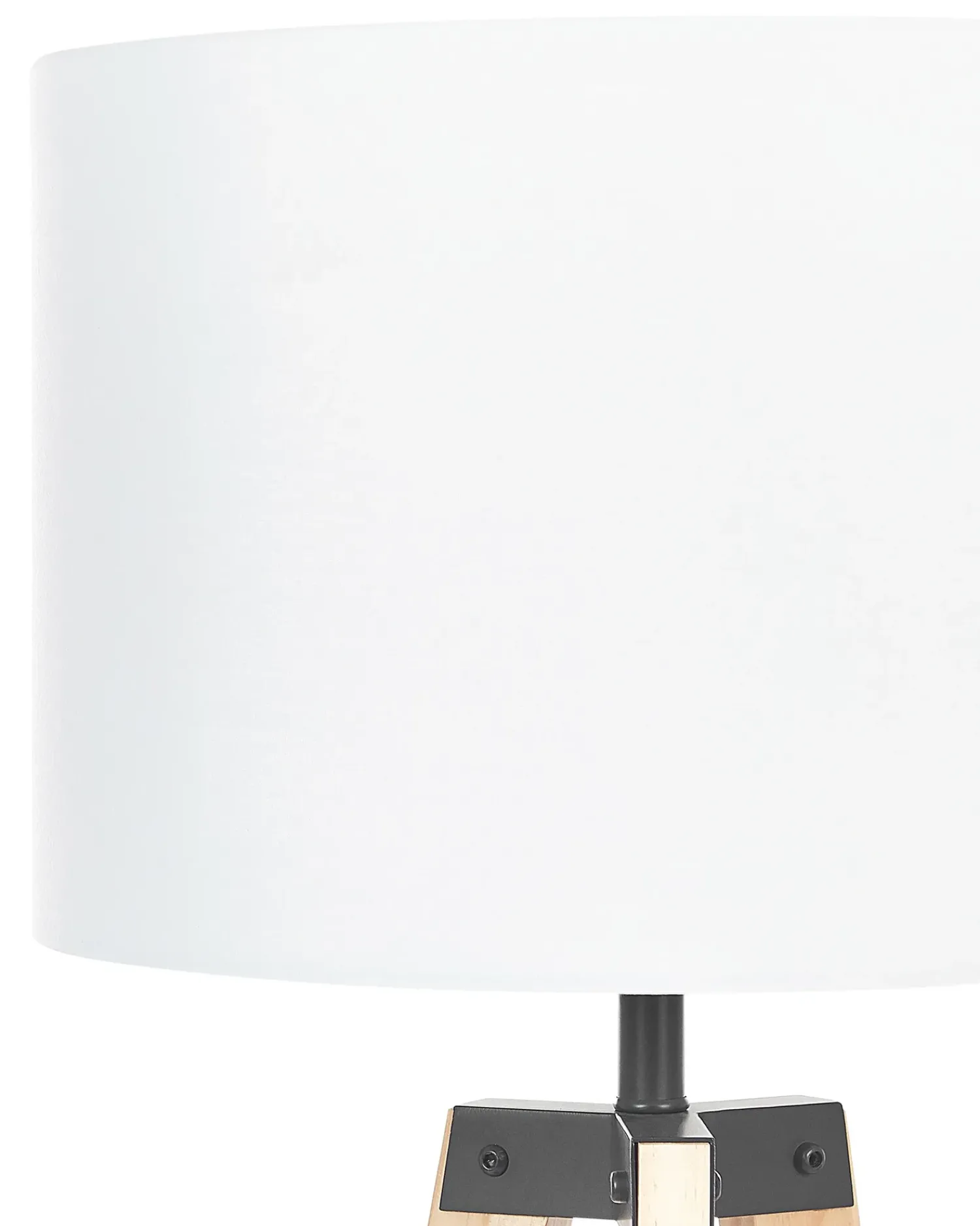 New Beliani Lampada da pavimento BLUFF Legno di pino Bianco Bianco Marrone Nero