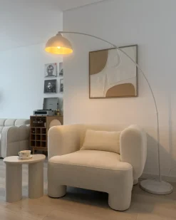 Clearance Beliani Lampada da pavimento CAGAYAN Metallo Bianco