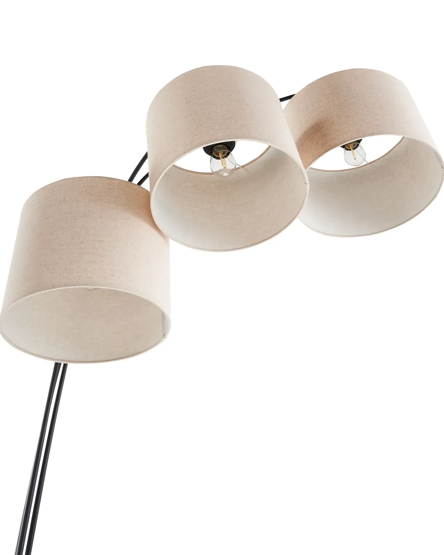 Beliani Lampada da pavimento CARONI Lino Beige Beige Nero