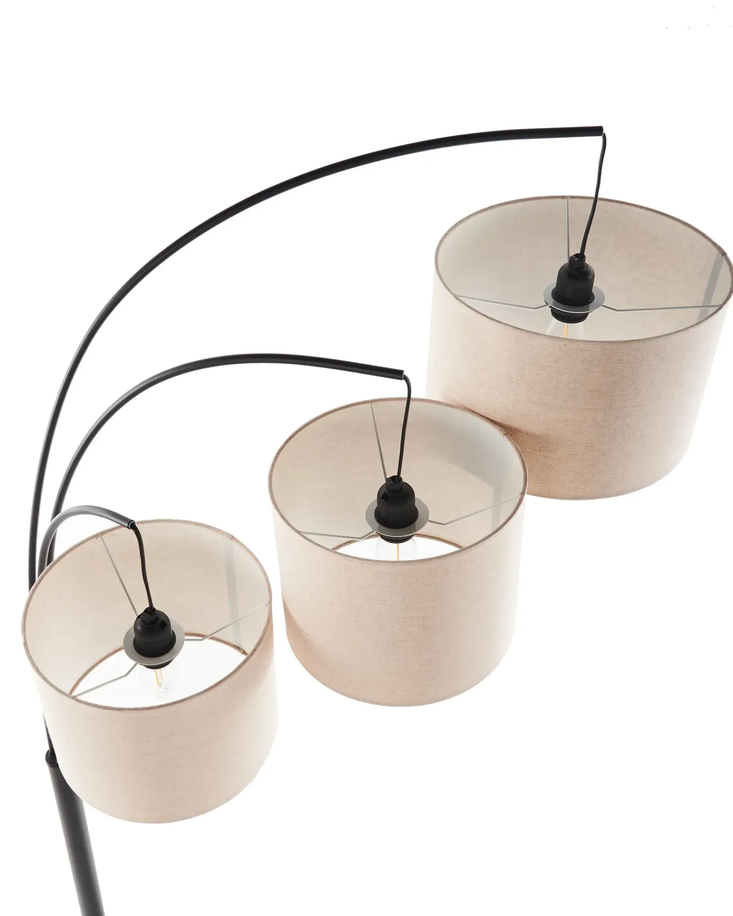 Beliani Lampada da pavimento CARONI Lino Beige Beige Nero
