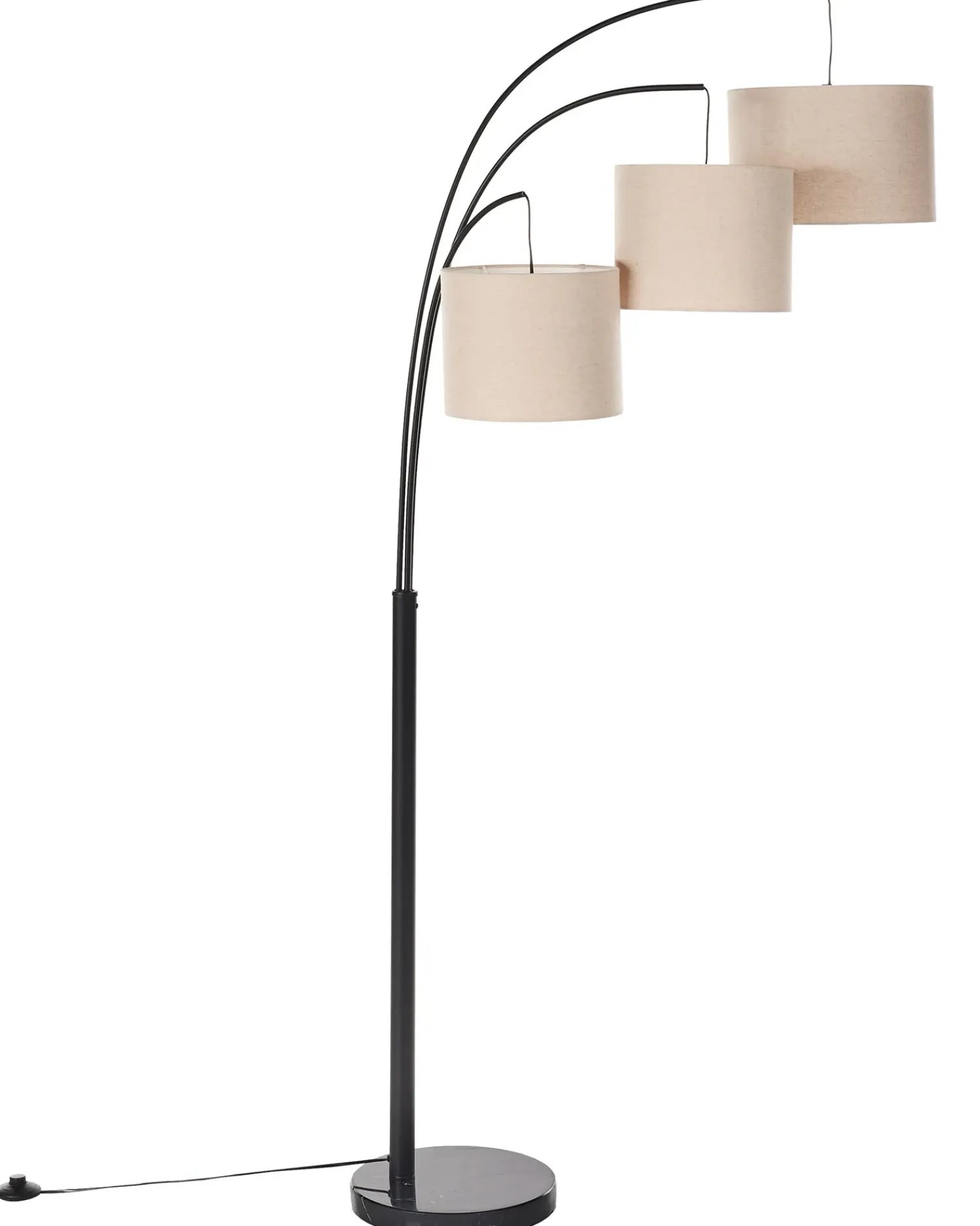 Beliani Lampada da pavimento CARONI Lino Beige Beige Nero