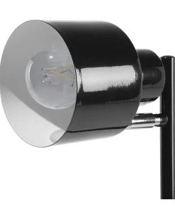 Outlet Beliani Lampada da pavimento CORBONES Regolabile Metallo Nero Grigio Nero