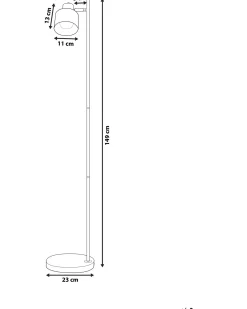 Outlet Beliani Lampada da pavimento CORBONES Regolabile Metallo Nero Grigio Nero