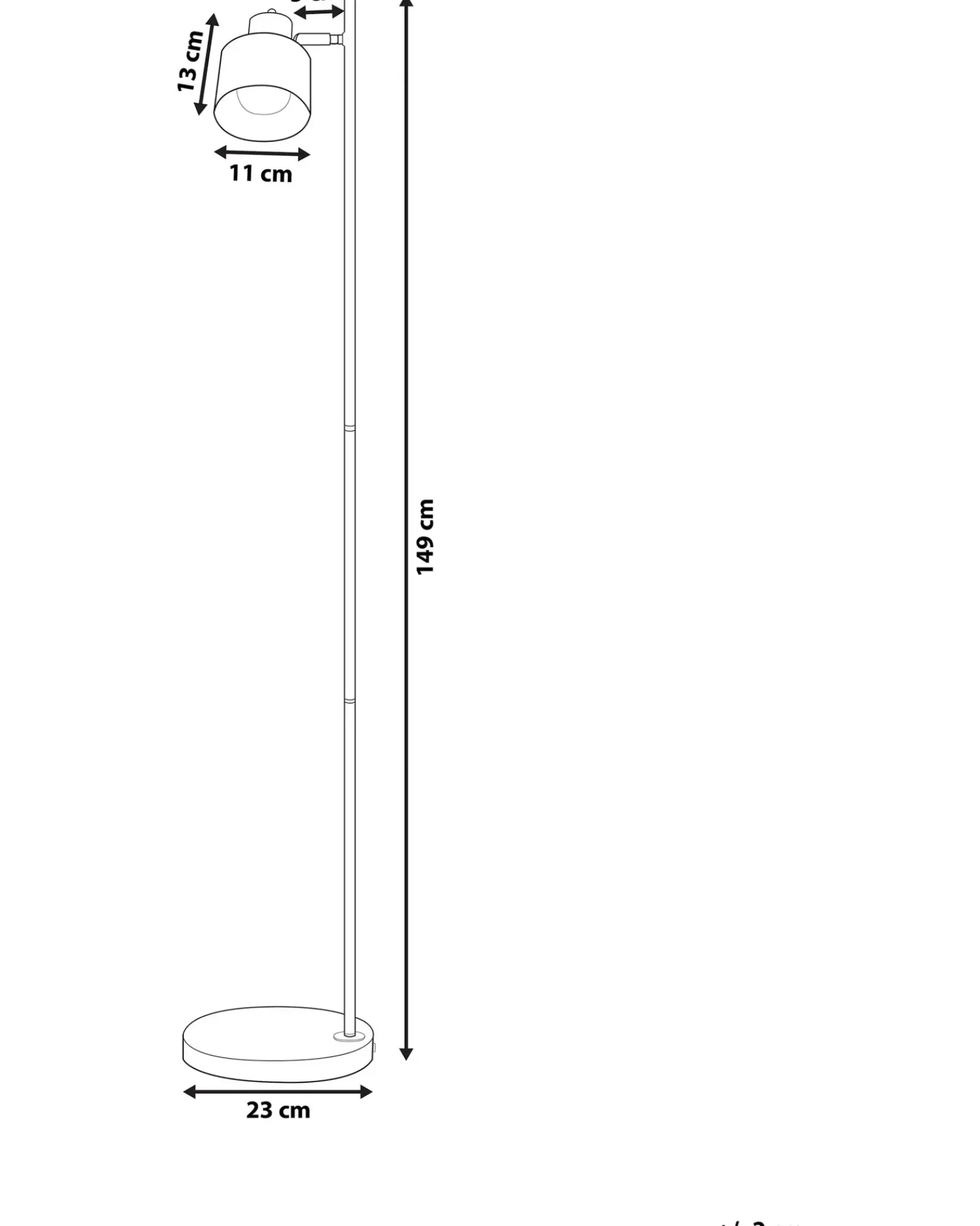 Outlet Beliani Lampada da pavimento CORBONES Regolabile Metallo Nero Grigio Nero