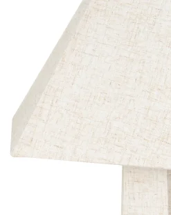 Clearance Beliani Lampada da pavimento DEMBI Lino sintetico chiaro Beige