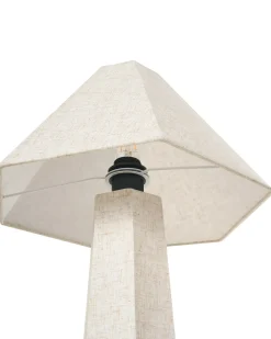 Clearance Beliani Lampada da pavimento DEMBI Lino sintetico chiaro Beige