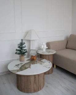 Clearance Beliani Lampada da pavimento DEMBI Lino sintetico chiaro Beige