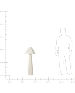 Clearance Beliani Lampada da pavimento DEMBI Lino sintetico chiaro Beige