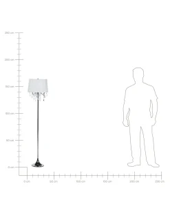Outlet Beliani Lampada da pavimento EVANS Metallo Bianco Bianco Argento