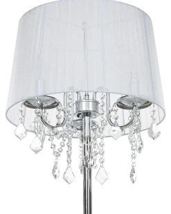 Outlet Beliani Lampada da pavimento EVANS Metallo Bianco Bianco Argento
