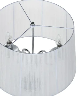 Outlet Beliani Lampada da pavimento EVANS Metallo Bianco Bianco Argento