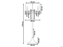 Outlet Beliani Lampada da pavimento EVANS Metallo Bianco Bianco Argento