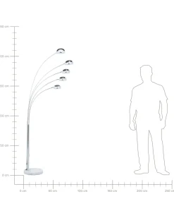 New Beliani Lampada da pavimento FLINDERS Regolabile Metallo Argento Argento Nero