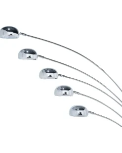 New Beliani Lampada da pavimento FLINDERS Regolabile Metallo Argento Argento Nero
