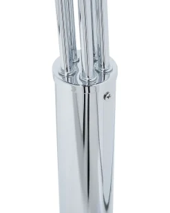 New Beliani Lampada da pavimento FLINDERS Regolabile Metallo Argento Argento Nero