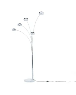 New Beliani Lampada da pavimento FLINDERS Regolabile Metallo Argento Argento Nero