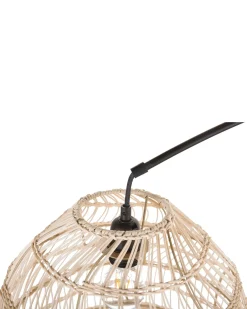 Discount Beliani Lampada da pavimento GUAVIARE Rattan Beige Beige Naturale Nero