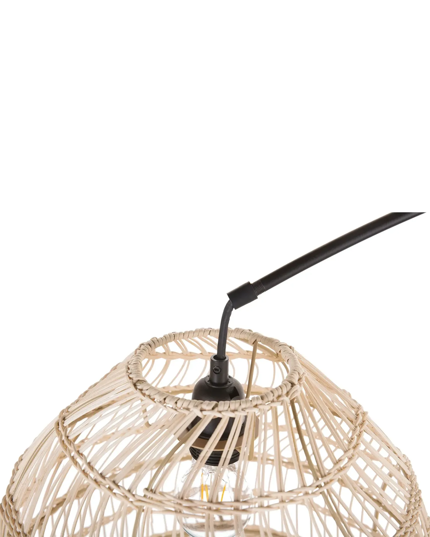 Discount Beliani Lampada da pavimento GUAVIARE Rattan Beige Beige Naturale Nero