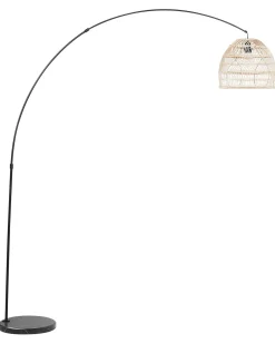 Discount Beliani Lampada da pavimento GUAVIARE Rattan Beige Beige Naturale Nero