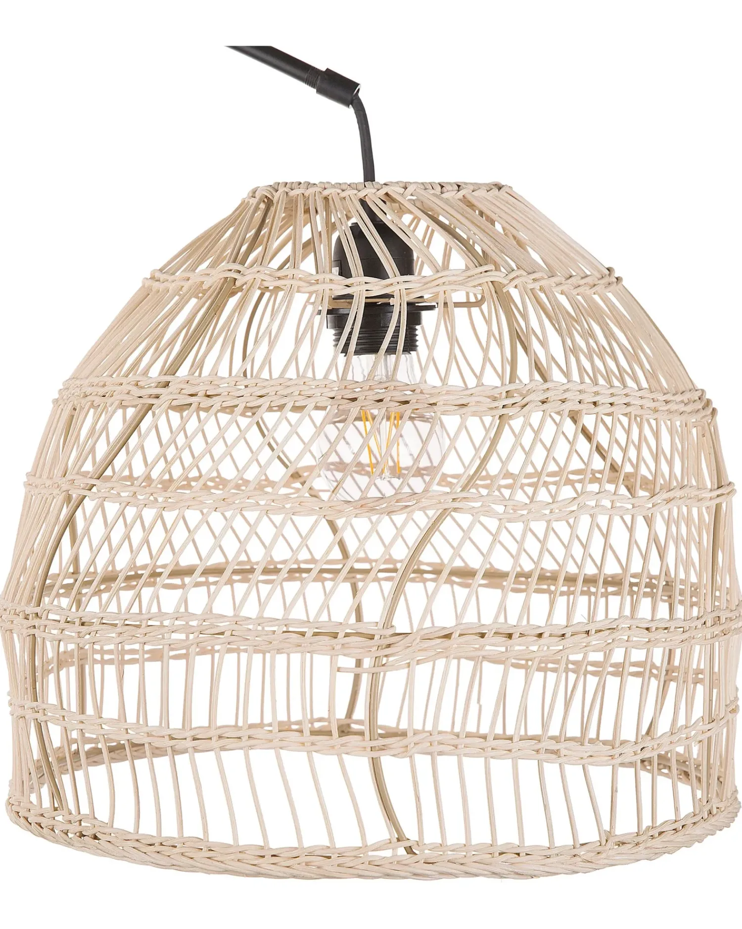 Discount Beliani Lampada da pavimento GUAVIARE Rattan Beige Beige Naturale Nero
