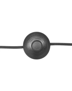 New Beliani Lampada da pavimento HETTON Regolabile Legno di quercia Nero Marrone Oro Nero