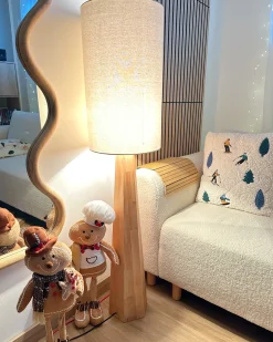Discount Beliani Lampada da pavimento ILALA Legno Naturale Beige Naturale