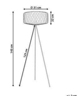 Sale Beliani Lampada da pavimento JAVARI Bambù Marrone/Nero Marrone Nero