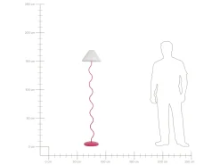 Beliani Lampada da pavimento JIKAWO Metallo Rosa Bianco Rosa