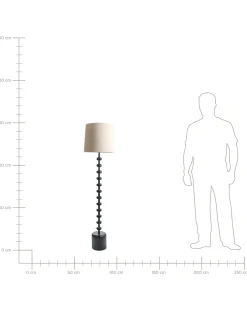 Hot Beliani Lampada da pavimento KRIOS Metallo Nero Beige Nero