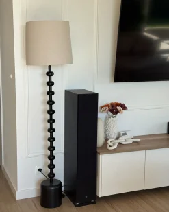Hot Beliani Lampada da pavimento KRIOS Metallo Nero Beige Nero