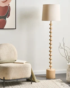Discount Beliani Lampada da pavimento KRIOS Metallo Marrone chiaro Beige Marrone
