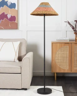 Online Beliani Lampada da pavimento KYOGA Corda di carta Beige Beige Blu Nero Rosa