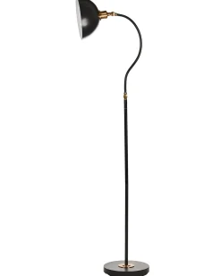 Hot Beliani Lampada da pavimento LENNON Regolabile Metallo Nero Bianco Nero Oro