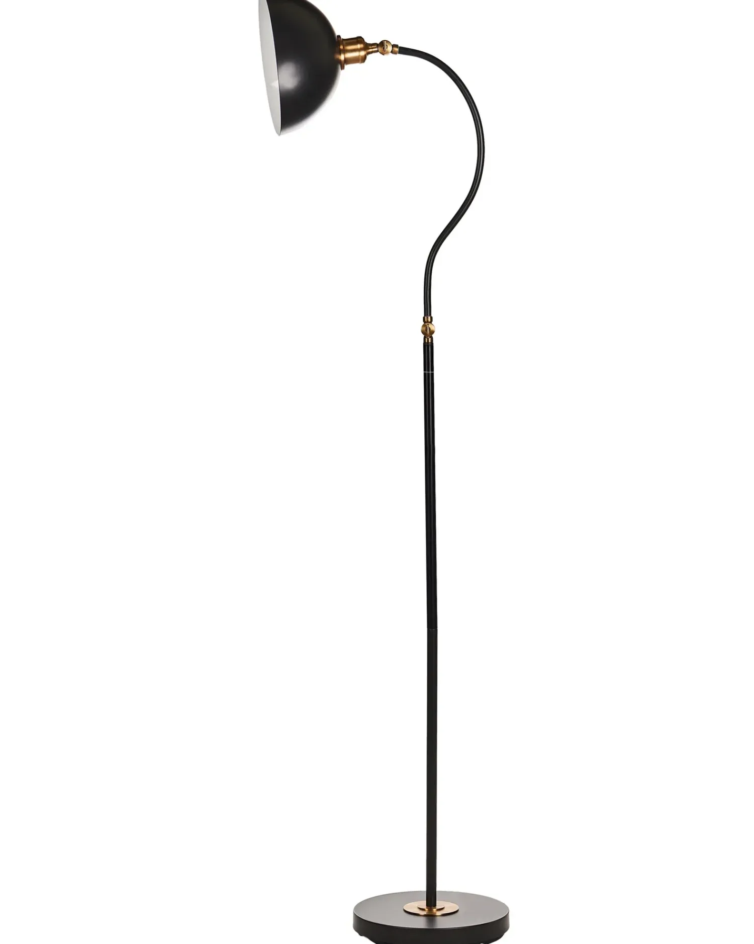 Hot Beliani Lampada da pavimento LENNON Regolabile Metallo Nero Bianco Nero Oro