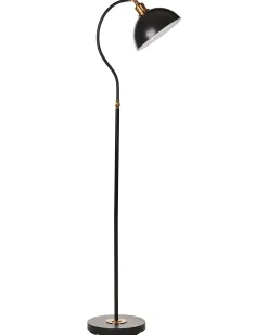 Hot Beliani Lampada da pavimento LENNON Regolabile Metallo Nero Bianco Nero Oro