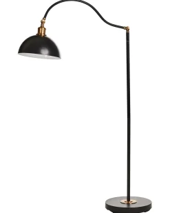Hot Beliani Lampada da pavimento LENNON Regolabile Metallo Nero Bianco Nero Oro