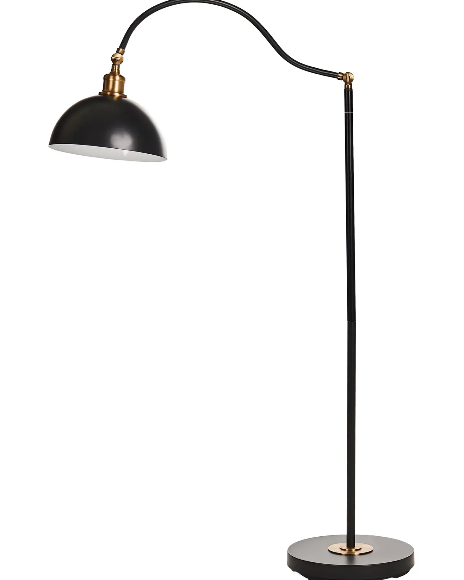 Hot Beliani Lampada da pavimento LENNON Regolabile Metallo Nero Bianco Nero Oro