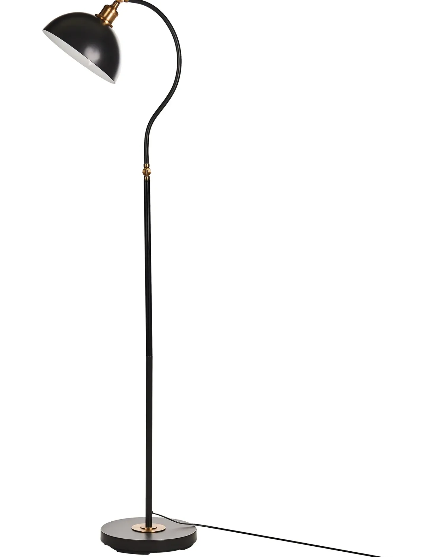 Hot Beliani Lampada da pavimento LENNON Regolabile Metallo Nero Bianco Nero Oro