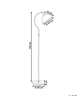 Hot Beliani Lampada da pavimento LENNON Regolabile Metallo Nero Bianco Nero Oro