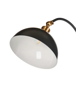 Hot Beliani Lampada da pavimento LENNON Regolabile Metallo Nero Bianco Nero Oro