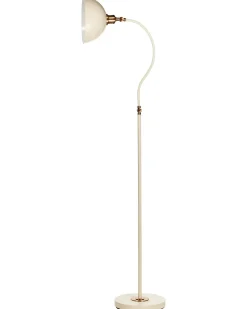 Hot Beliani Lampada da pavimento LENNON Regolabile Metallo Beige chiaro Bianco Beige Oro